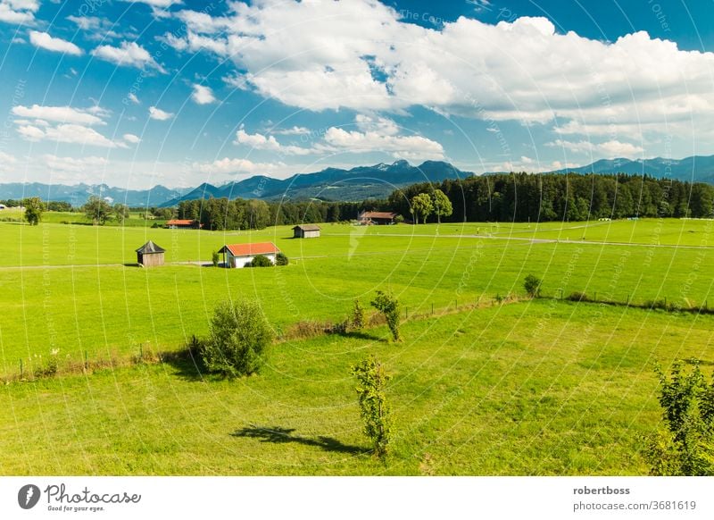 Blick auf die Alpen in Bayern Deutschland Landschaft Berge im Freien Natur malerisch Sommer bayerische Alpen Schönheit in der Natur Reiseziele