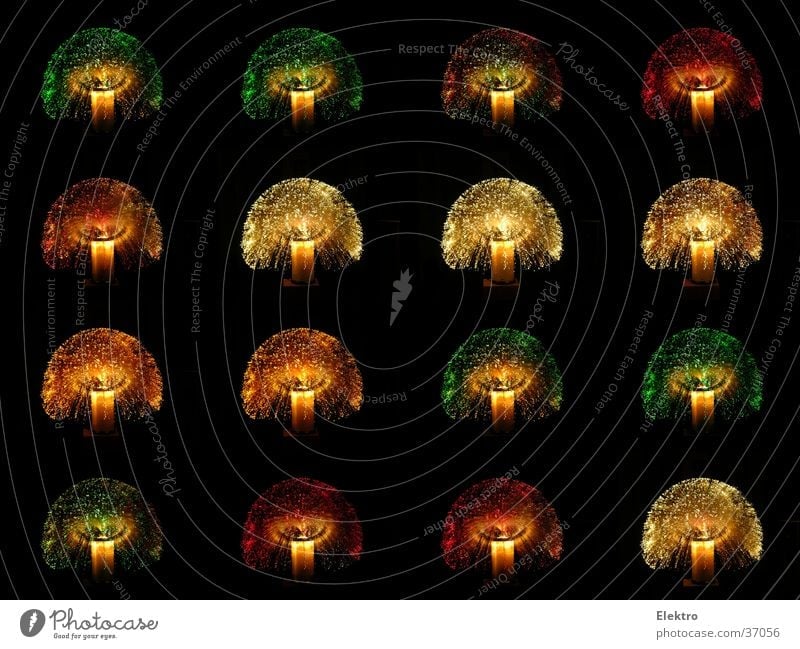 Hosentaschenfeuerwerk mehrfarbig Nacht Lampe Licht Siebziger Jahre Glasfaser Nachtruhe Fototechnik sampler Farbe knallig