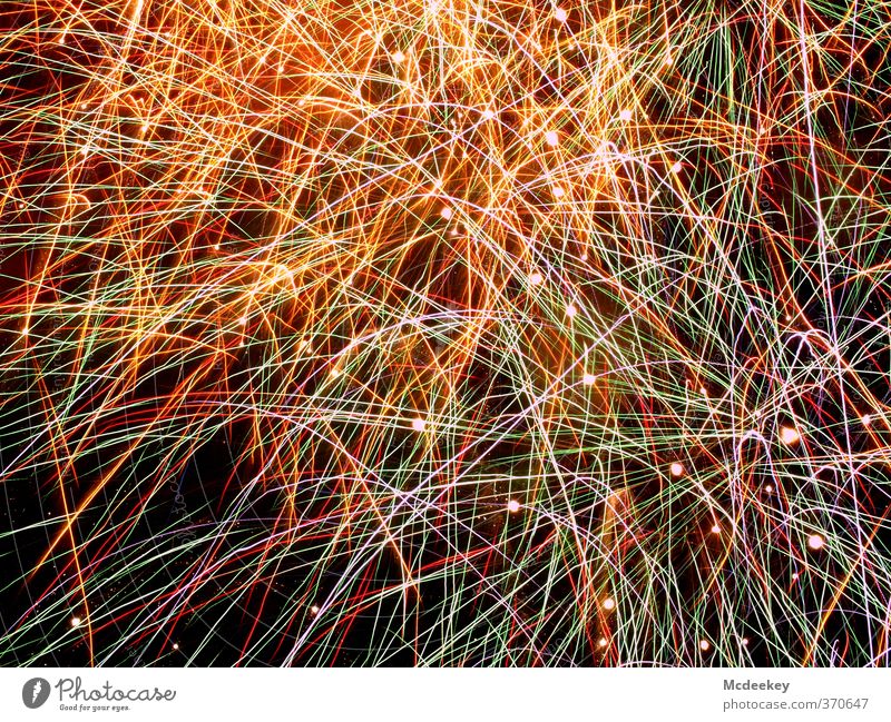 Buntes Chaos Feuerwerk außergewöhnlich fantastisch Unendlichkeit blau braun mehrfarbig gelb grau grün violett orange rosa rot schwarz weiß durcheinander Funken