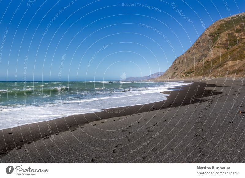 Der schwarze Sandstrand an der Westküste, Kalifornien USA Ferien Wellen Ruhe Strand Meer pazifik MEER Landschaft Küste Wasser Natur Gegend national nördlich
