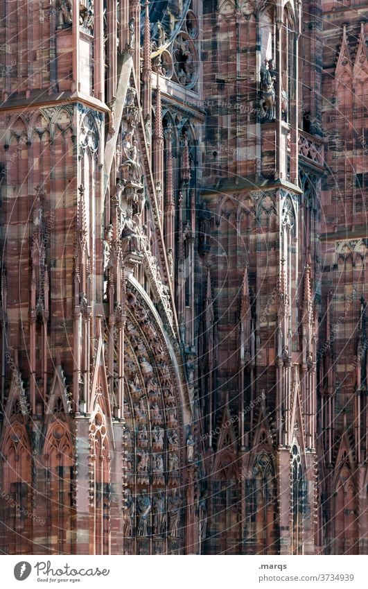Straßburger Münster Religion & Glaube Gotteshäuser Dom Gemäuer Kathedrale historisch Architektur Städtereise Frankreich Wahrzeichen Stadt Elsass Sightseeing