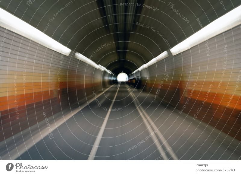 Zoom elegant Stil Design Verkehr Verkehrswege Straße Wege & Pfade Tunnel Linie fahren retro Geschwindigkeit Fortschritt Ziel Zukunft Fluchtpunkt Farbfoto