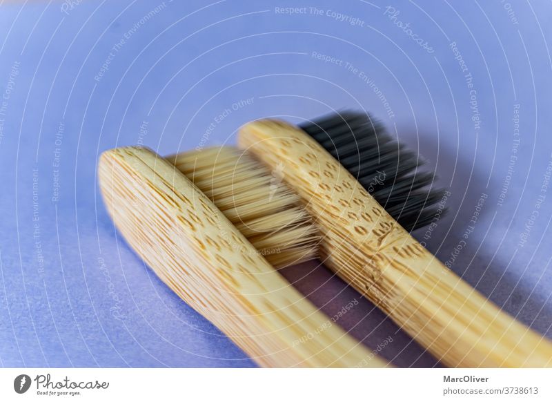 Bambus-Zahnbürsten Bambusbürste Bürste Zahnbürsten aus Bambus Sauberkeit Hygiene Holz hölzern Pflege dental Reinigen vereinzelt Umweltschonung Bambus - Material