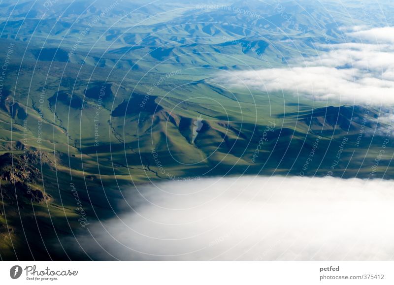 Mongolia Landschaft Wolken Hügel Mongolei Asien Menschenleer groß Unendlichkeit grün Ferne Berge u. Gebirge Ferien & Urlaub & Reisen Farbfoto Außenaufnahme