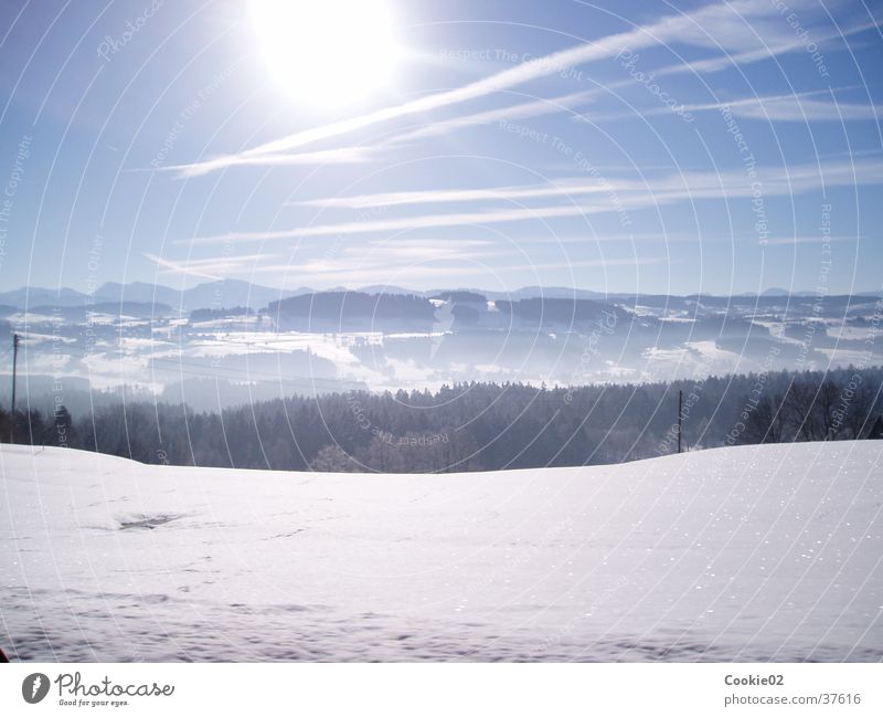 kalte sonne Horizont Panorama (Aussicht) Berge u. Gebirge Sonne Alpen Schnee groß