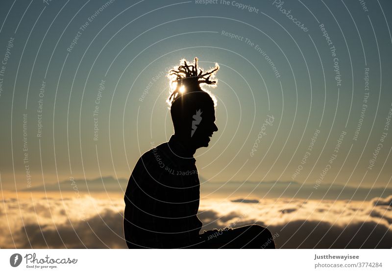 Silhoutte mit wunderschönem Sonnenuntergang am Teide Fotografie Ferien & Urlaub & Reisen Europa Ausflugsziel Kanarienvogel Sehenswürdigkeit Natur Landschaft