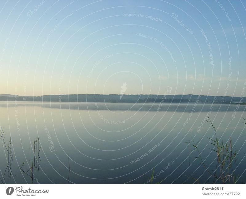 Morgengrauen See Nebel Wasser Morgendämmerung Schweden