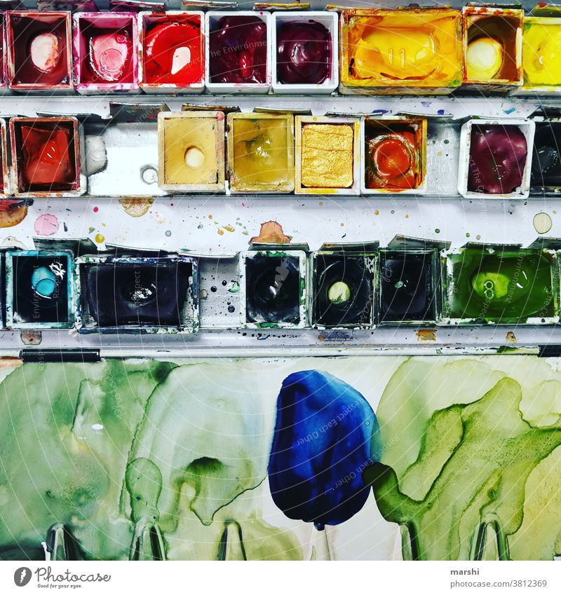Malkasten malen farben bunt malkasten wasserfarben watercolor brushlettering kreativ kreativität aquarell aquarellfarben hobby leidenschaft knallig ausdruck