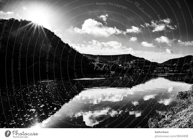 spiegel melancholisch melancholie beeindruckend dunkel dramatisch Ferien & Urlaub & Reisen Wald Schwarzweißfoto wandern Natur Außenaufnahme Umwelt Wolken Himmel