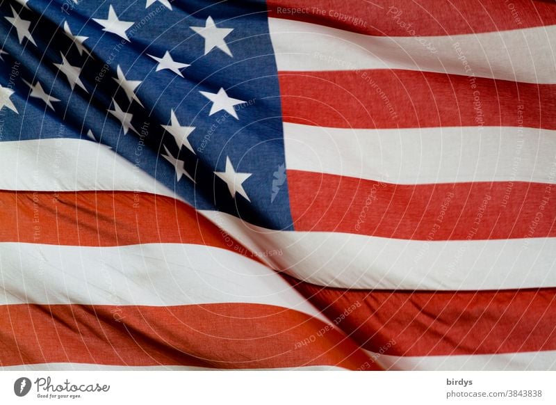 USA, amerikanische Nationalflagge, Amerikafahne formatfüllend. Sterne und Streifen. Flagge der USA, Amerika Fahne Patriotismus amerikanische Nationalfahne