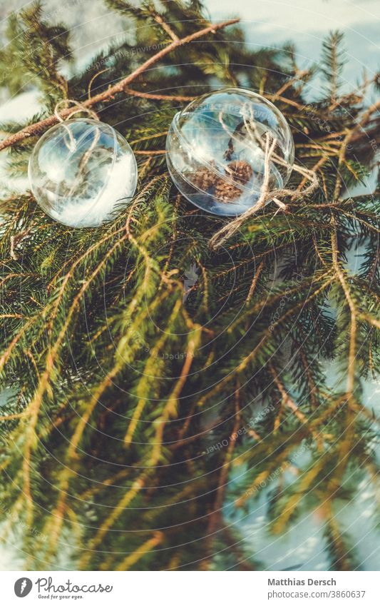 Weihnachtsdekoration Weihnachten & Advent Dekoration & Verzierung dekorieren Winter Christbaumkugel Tannenzweig selbstgemacht
