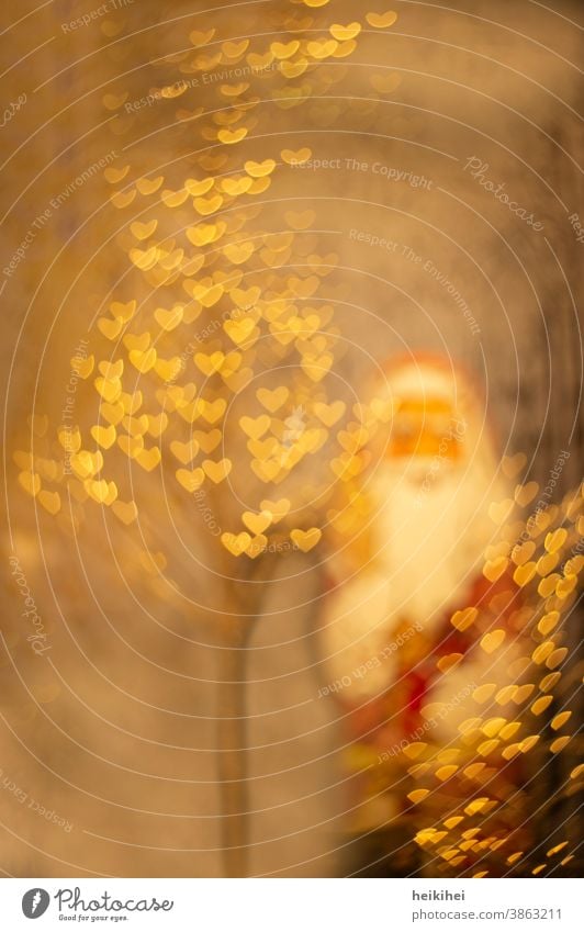 Schöner Hintergrund für Dein Weihnachtsprojekt. Bokeh-Effekt mit Herzen Weihnachten & Advent Weihnachtsbaum Weihnachtsmann Weihnachtsdekoration