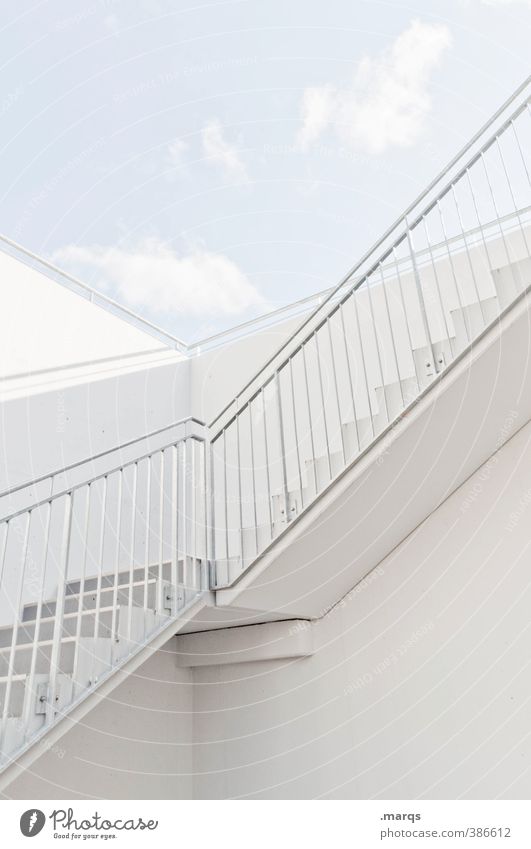 Stairway Stil Design Karriere Erfolg Himmel Treppe Treppengeländer Zeichen ästhetisch hell schön weiß Religion & Glaube Ziel Zukunft Himmel (Jenseits) Ecke