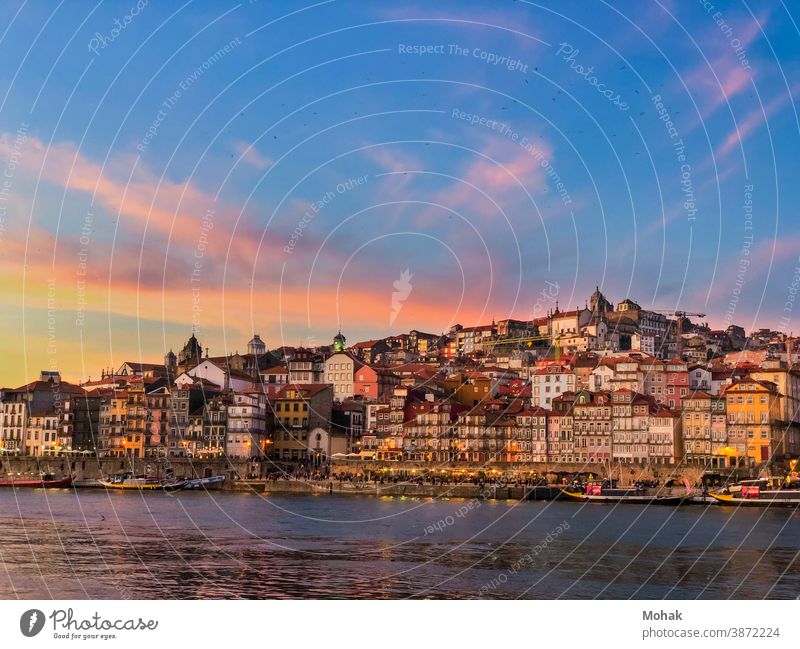 Stadtbild von - Foto Douro-Fluss berühmter bei Stock Brücke und lizenzfreies ein mit von Sonnenuntergang, Photocase Portugal Porto