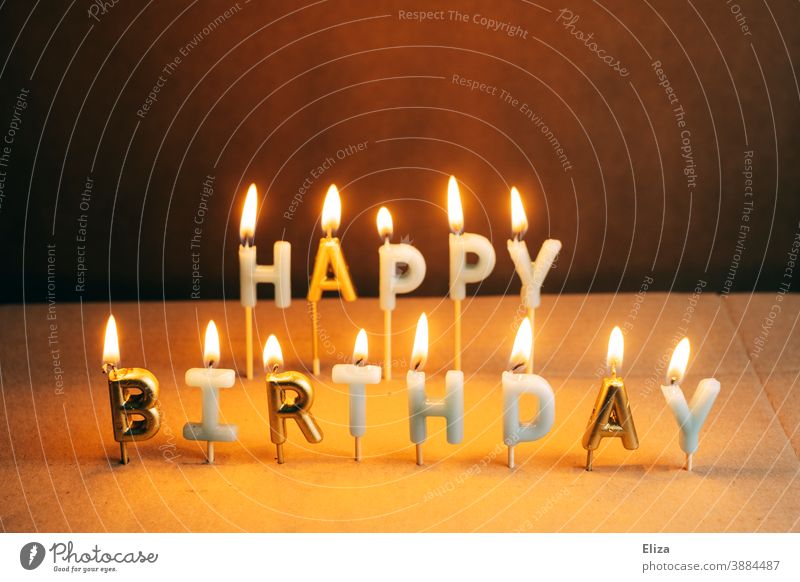 Brennende Happy Birthday Kerzen Geburtstag brennend Geburtstagskerzen Schriftzug