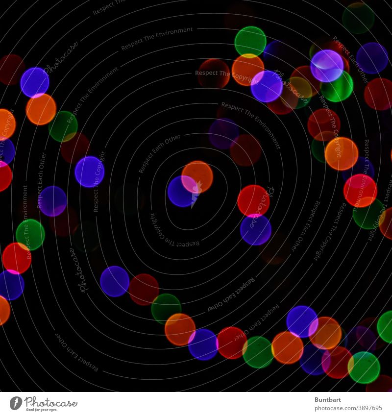 Weihnachtliche Farbkreise einer Lichterkette Farbe mehrfarbig Farbenspiel Weihnachten & Advent Weihnachtsdekoration Weihnachtsbaum Weihnachtsbeleuchtung