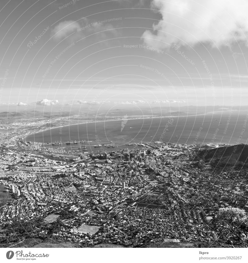 in Südafrika Stadtsilhouette vom Berg aus Kap Afrika Süden Großstadt Skyline Berge u. Gebirge Ansicht Stadtbild reisen Tisch urban Landschaft Himmel Afrikanisch