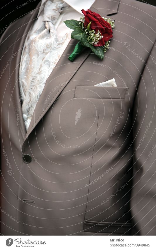 elegant Stil Lifestyle Hochzeit Accessoire Anzug Bräutigam Bekleidung Tuch schick Mode kopflos Einstecktuch Ehemann Feste & Feiern Krawatte Hemd Oberkörper edel