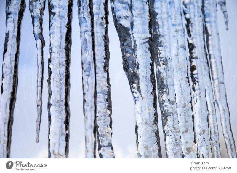 Eiszapfen (2) Winter Kälte blau weiß Himmel Frost