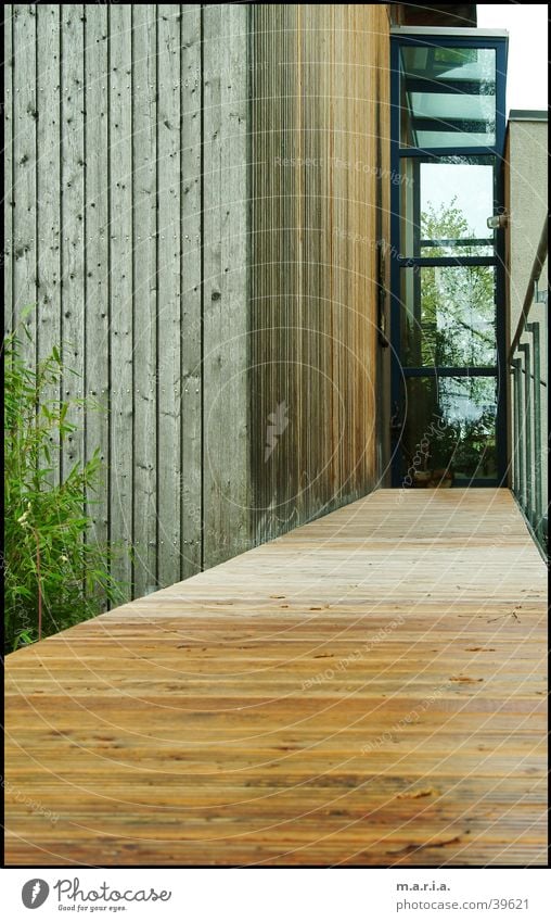 Eingang Haus Holz Architektur Glas Perspektive