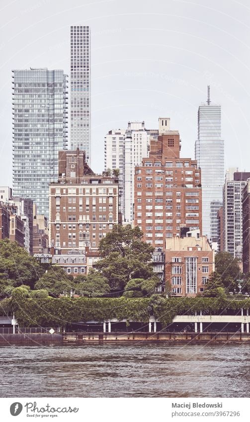 Retro getöntes Bild von New York City, USA. Großstadt New York State Manhattan altehrwürdig retro Gebäude Instagrammeffekt nyc Wolkenkratzer Appartement