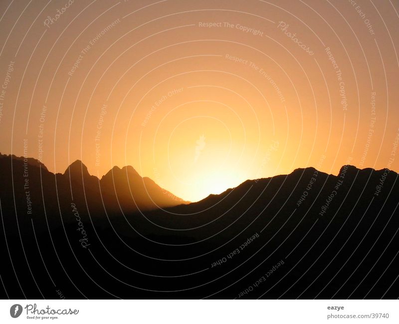 Sonnenuntergang in Ägypten ruhig Ferien & Urlaub & Reisen Berge u. Gebirge Wüste