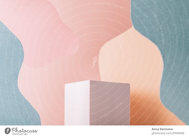 Gebogenes Hintergrundbild Anzeige Blöcke solide Schaufenster leeres Podium gekrümmt Sockel-Anzeige geometrische Form Regal Produkt-Mockup
