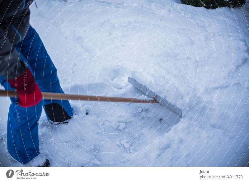 Schneeschieber bei der Arbeit schneeschieber Winter kalt weiß Eis Frost gefroren Schneesturm Schneegestöber Arbeiter Hand Kraft anstrengen frieren Natur Mensch