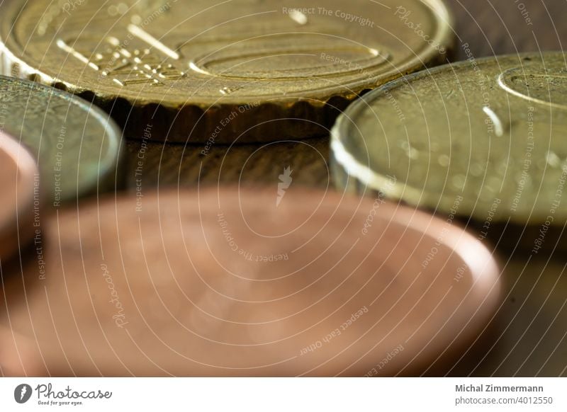 Geld Eurocent Geldmünzen Geldkapital Cent Bargeld Reichtum Wirtschaft Einkommen kaufen Finanzen Münzen Farbfoto Nahaufnahme sparen Kapitalwirtschaft bezahlen