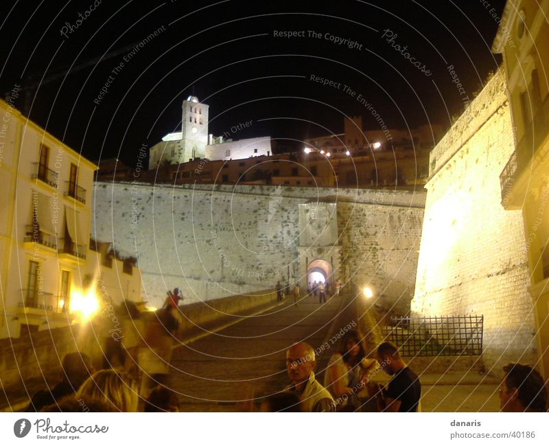 Ibiza, Burg in der Nähe des Hafens, Eivissa Nacht Ferien & Urlaub & Reisen Stil Langzeitbelichtung Europa Burg oder Schloss