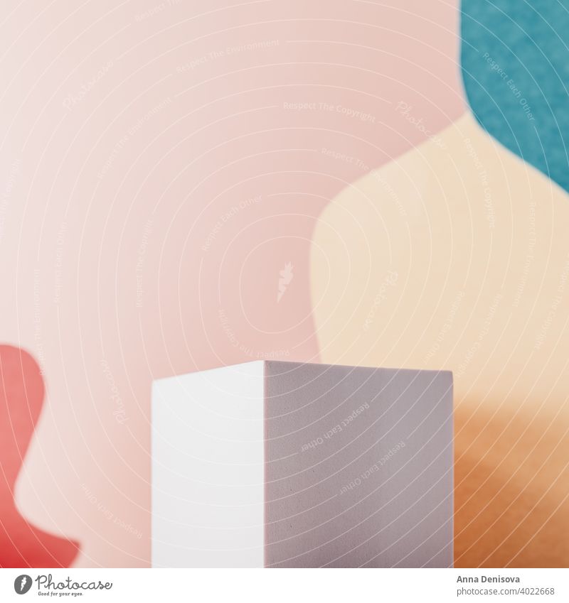 Gebogenes Hintergrundbild Anzeige Blöcke solide Schaufenster leeres Podium gekrümmt Sockel-Anzeige geometrische Form Regal Produkt-Mockup