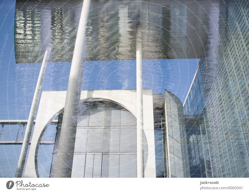 Reflexionen am großen modernen Haus Beton Stil Marie-Elisabeth-Lüders-Haus Moderne Architektur Reflexion & Spiegelung Parlamentsgebäude Deutscher Bundestag