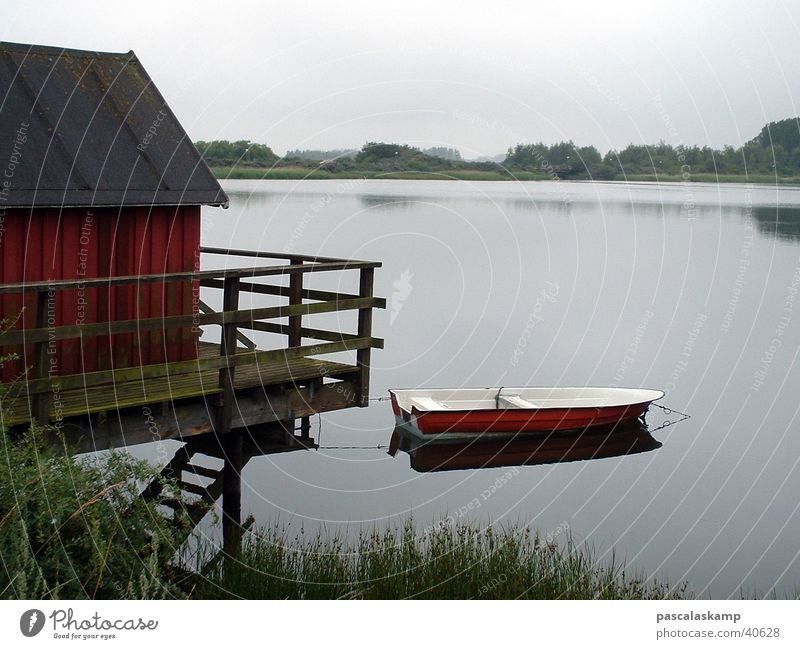 Dänemark See Wasserfahrzeug Reflexion & Spiegelung Haus am See Hütte