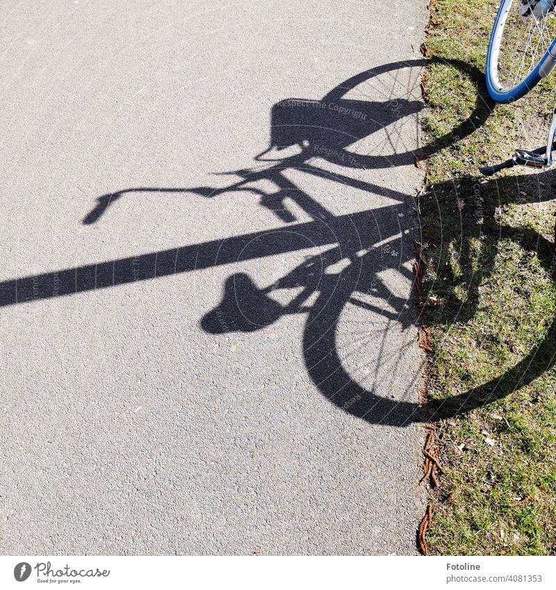 Schattenseiten - Ein Fahrrad und dessen Schatten, einfach nur abgestellt, erregte beim Spaziergang meine Aufmerksamkeit. Licht Licht & Schatten Kontrast