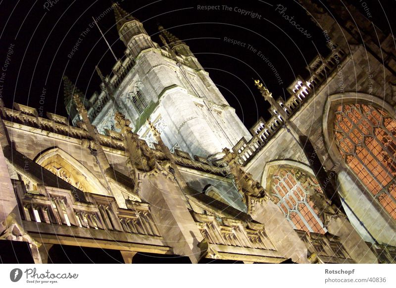 Kathedrale von Bath Nacht England Gotteshäuser Religion & Glaube Beleuchtung Historische Bauten Kloster Klosterkirche Bath Abbey