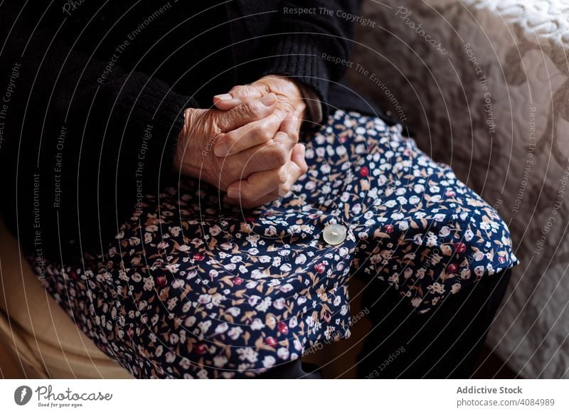 Detail der Hände einer älteren Frau Person Hand Erwachsener alt menschlich Finger Senior Arthrose Menschen Kaukasier Detailaufnahme Gesundheit Lifestyle Pflege