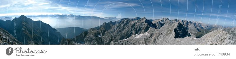 Panorama Lamsenspitze Sommer Alpenvorland Panorama (Aussicht) Österreich Schlucht Ferien & Urlaub & Reisen Berge u. Gebirge Kalkalpen Zillertaler Stubaier