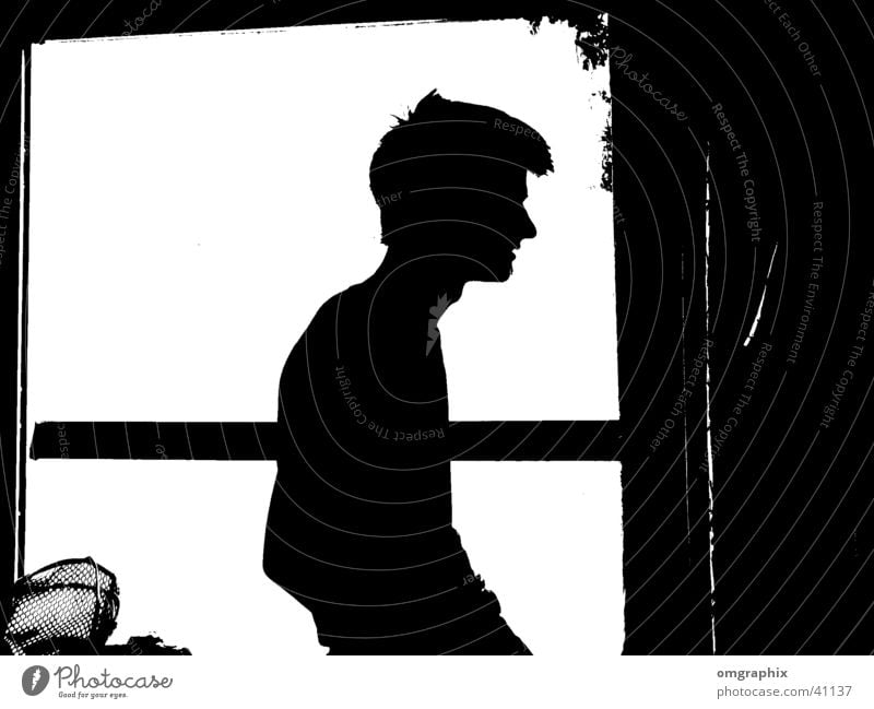 scherenschnitt Silhouette Comic Humor Mann Profil Schwarzweißfoto Mensch Strukturen & Formen Kontrast Freisteller Vor hellem Hintergrund Schattendasein