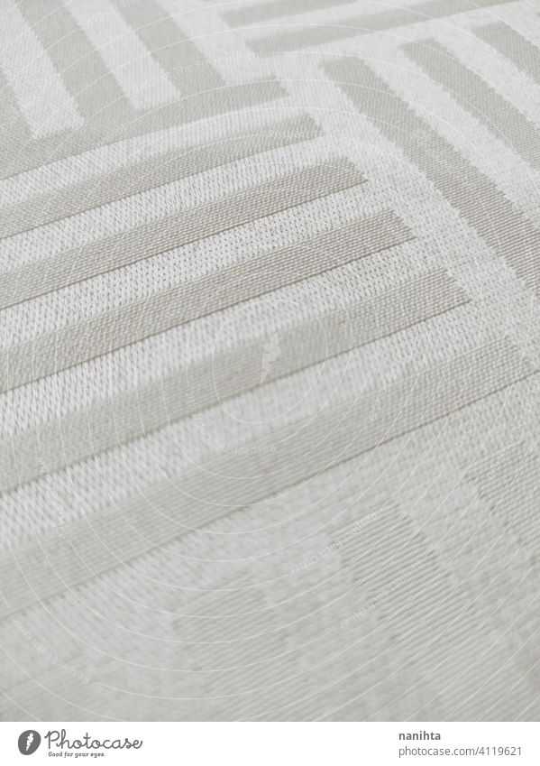 Satin und elegante cremefarbene Tischdecke Textil Sauberkeit weiß Reichtum Vermögen Textur texturiert seidig Linien Zusammensetzung Muster Steigung Silber Perle