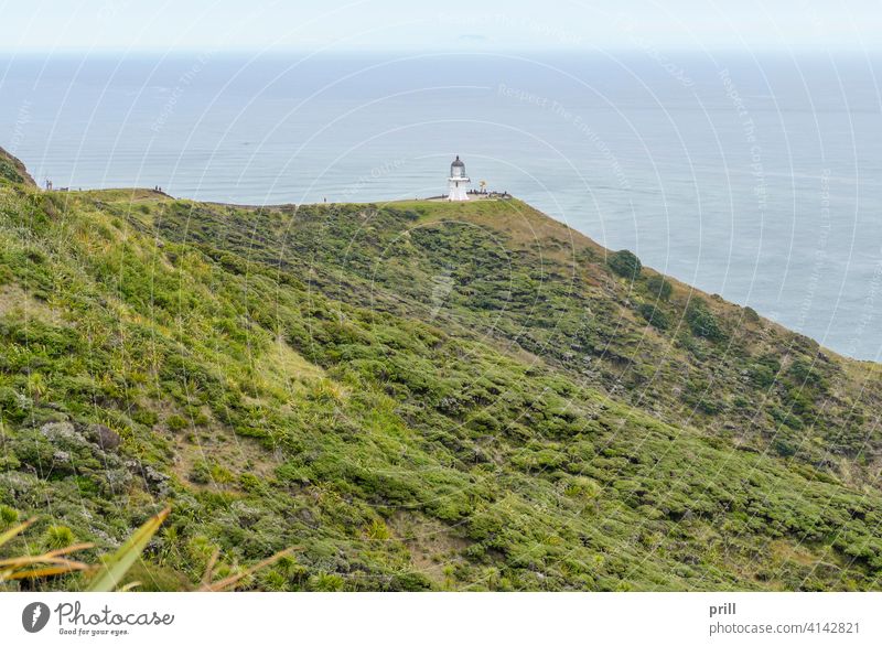 Leuchtturm am Kap Reinga Kap Reininga te rerenga wairua Aupori-Halbinsel Nordinsel Neuseeland Küste Küstenstreifen MEER Meer Landschaft Tasmanische See Pazifik