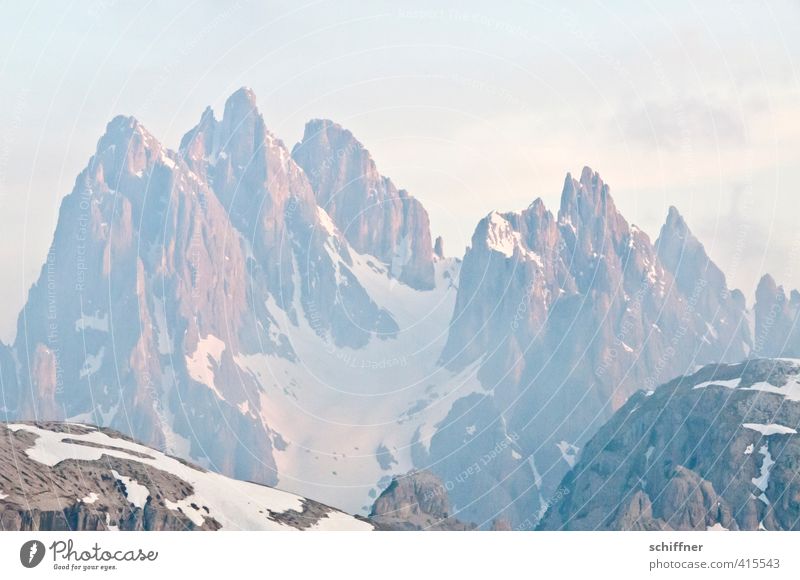 Auf Zack(e) Umwelt Natur Landschaft Himmel Wolken Schönes Wetter Felsen Alpen Berge u. Gebirge Gipfel Schneebedeckte Gipfel Gletscher rosa Höhenangst