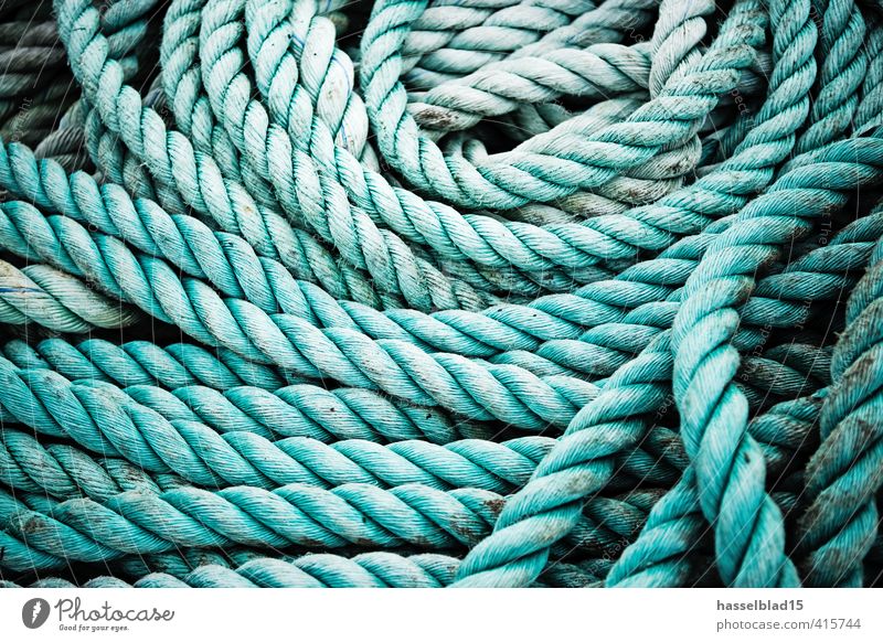 Tau Segeln Ferien & Urlaub & Reisen Sommerurlaub Wassersport Seil gebrauchen wild Haufen durcheinander grün Strukturen & Formen abstrakt Knoten Farbfoto