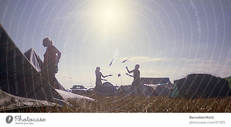 jonglieren Camping Gegenlicht Silhouette Artist Sonne zusamenspiel