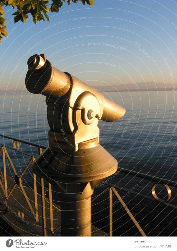 Gute Aussichten Teleskop Abendsonne Sonnenuntergang Stimmung Freizeit & Hobby Wasser Bodensee Küste Metall Traurigkeit