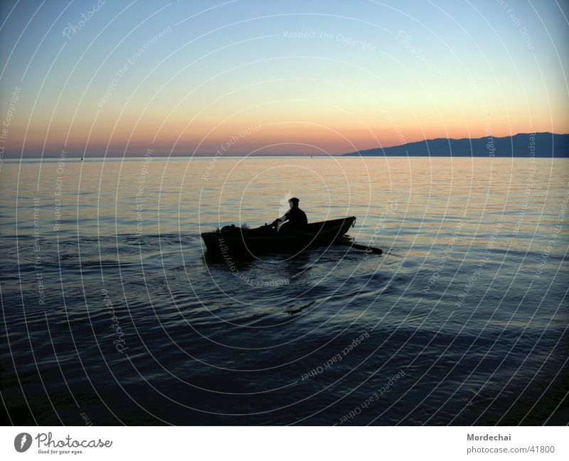 Baikal See Sonnenuntergang Romantik Wasserfahrzeug Ruderboot Ruderer Abend Russland Baikalsee