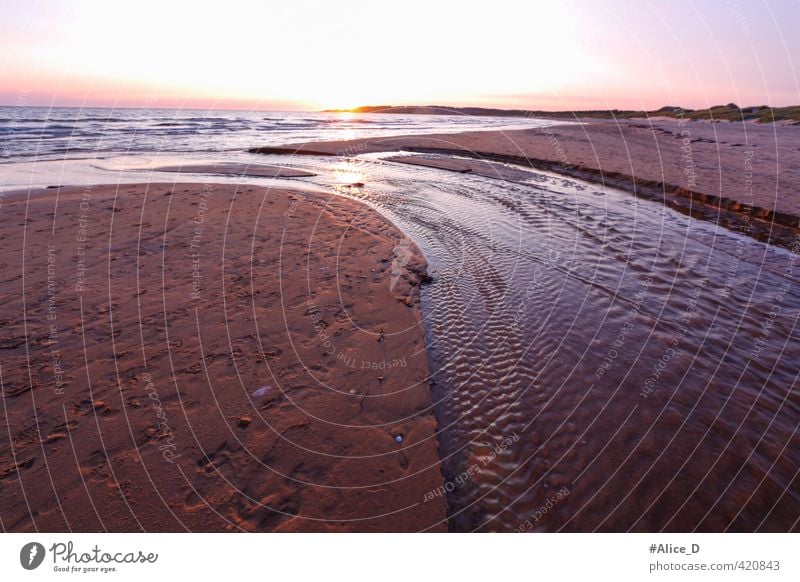 Strand-Fluss Sonnenuntergang Mittsommer in Sweden Natur Landschaft Sand Wasser Sonnenaufgang Sommer Schönes Wetter Nordlicht Wellen Küste Meer Schweden