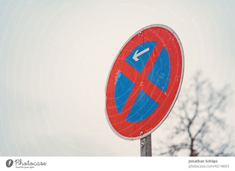 Verkehrsschild absolutes Halteverbot Anfang nach StVO Aluminium Straße Verbot Gesetze und Verordnungen regeln Schilder & Markierungen Zeichen Verbote Warnschild