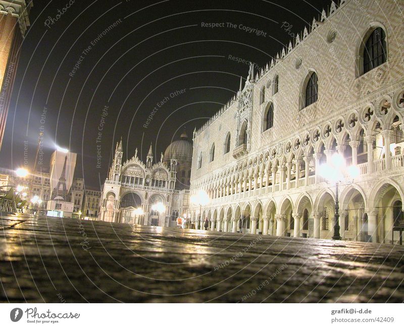s. marco nachts Venedig Markusplatz Licht Lampe San Marco Basilica Architektur venezia s.marco dogenpalast nachts Scheinwerfer Religion & Glaube