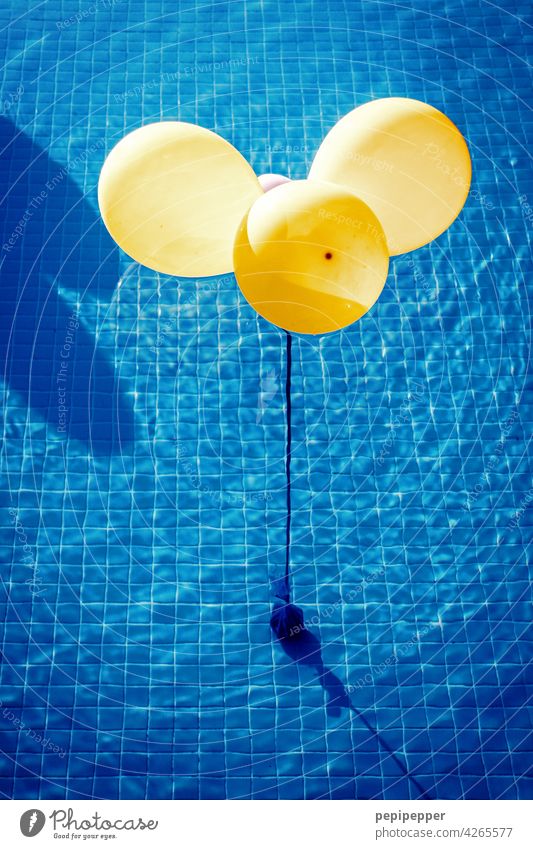 Luftballons in einem Schwimmingpool luftballons einladung Feste & Feiern Farbfoto Freude Dekoration & Verzierung Fröhlichkeit Party Geburtstag Veranstaltung