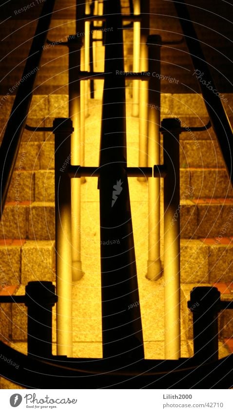 Geländer am Kölner Dom Nacht Sommer Architektur Beleuchtung Treppe